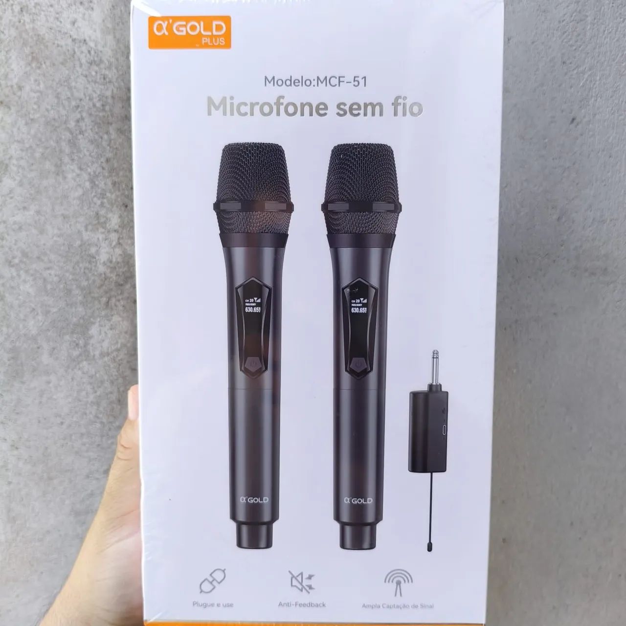 2 microfones sem fio recarregável