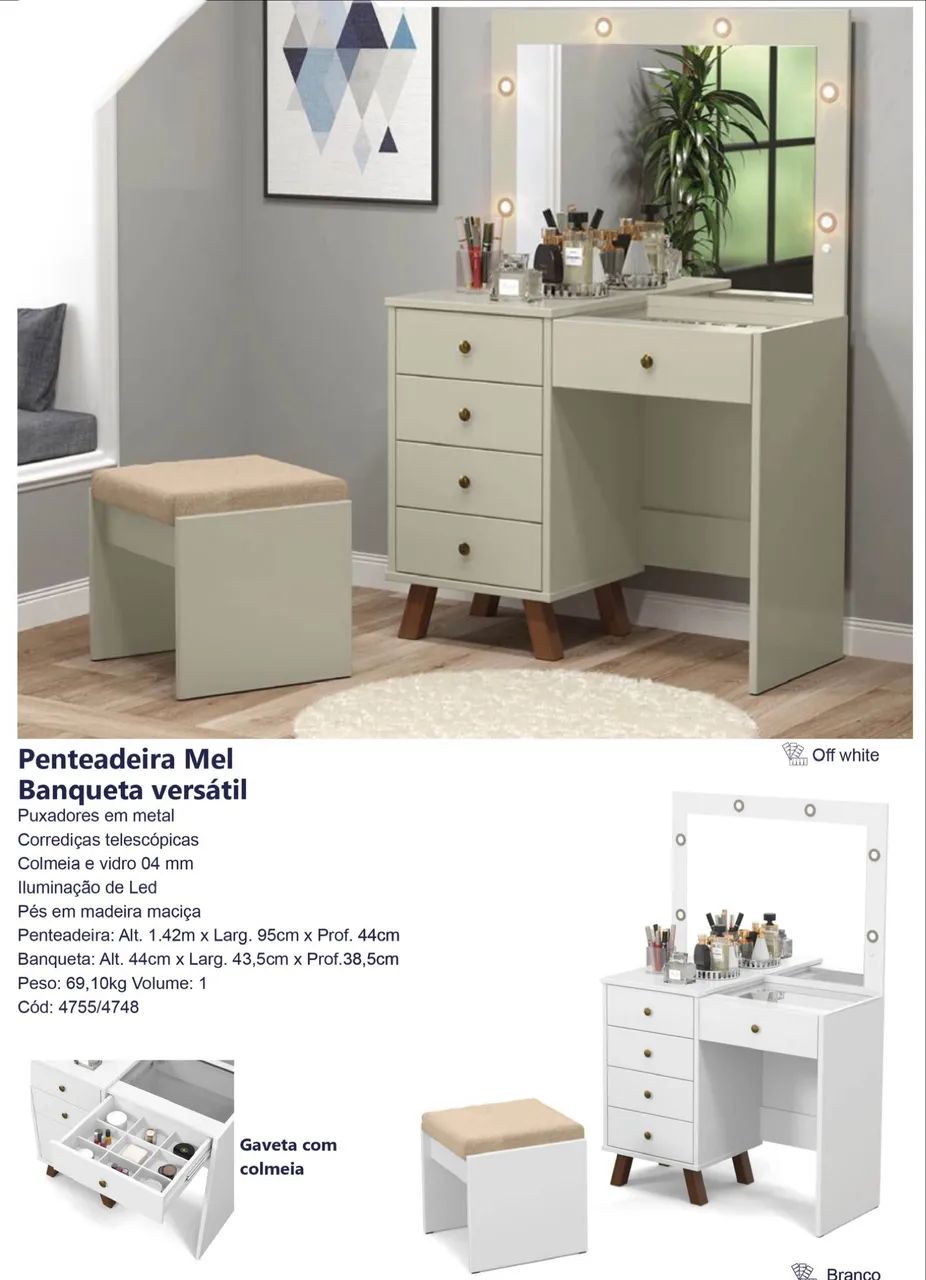 Penteadeira Mel com banqueta - Promoção  - Foto 2