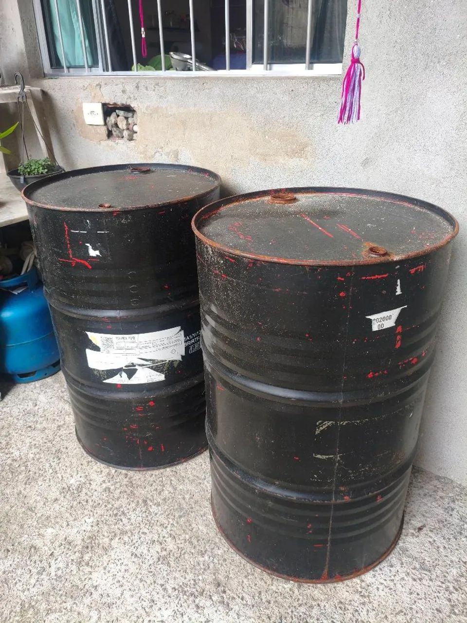 Tambor Latão 200L Churrasqueira Adega Bar decoração