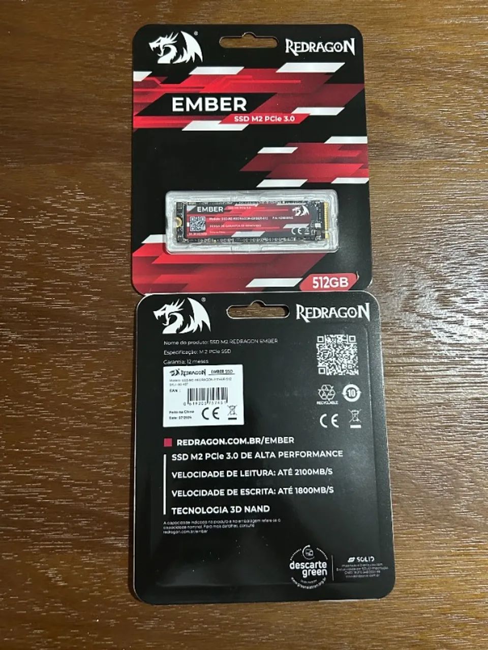 SSD NVME M2 Redragon 512Gb Pcie 3.0 Ember