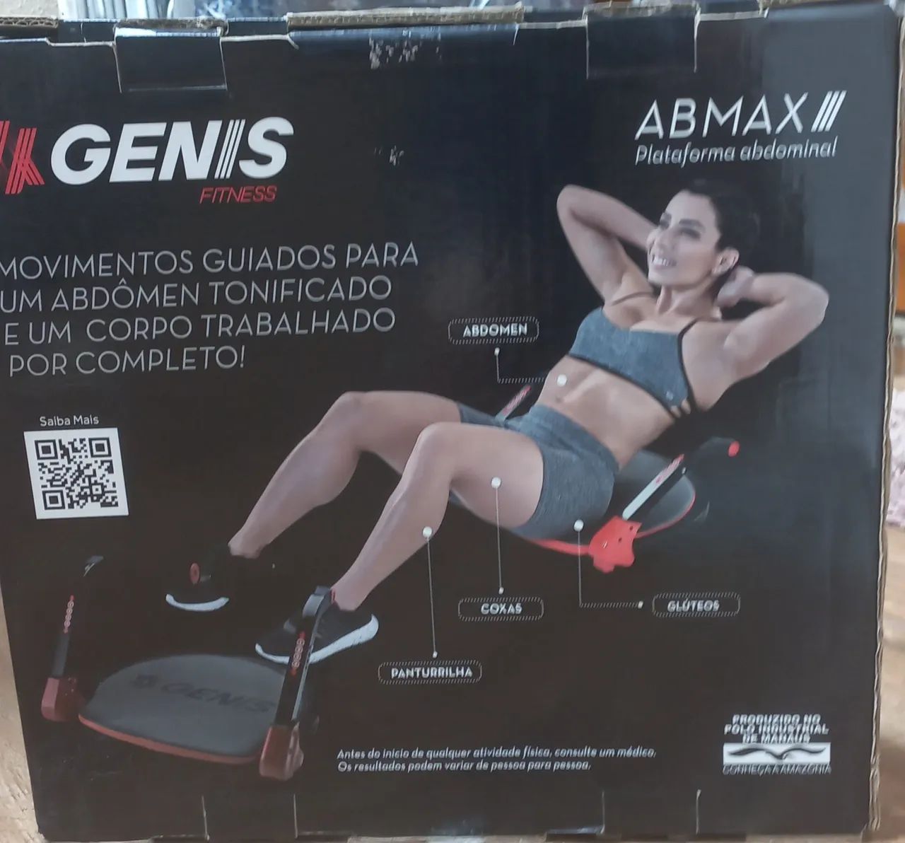 Plataforma abdominal ABMAX nova, nunca usada, na caixa