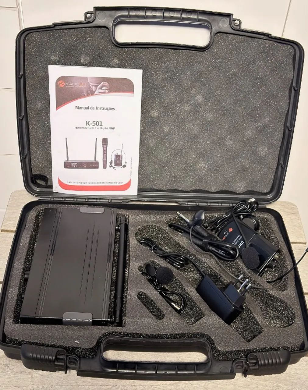 Microfone Sem Fio UHF Kadosh K-501 (Kit Completo com Maleta) - Foto 3
