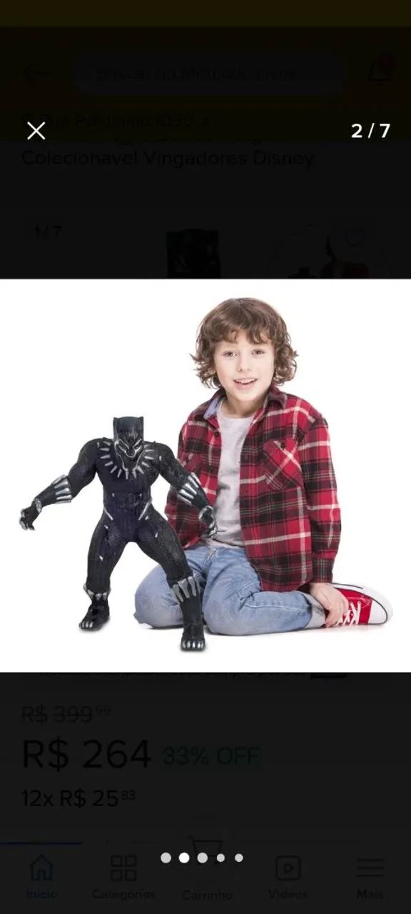 Boneco Pantera negra gigante 50 cm - Foto 2