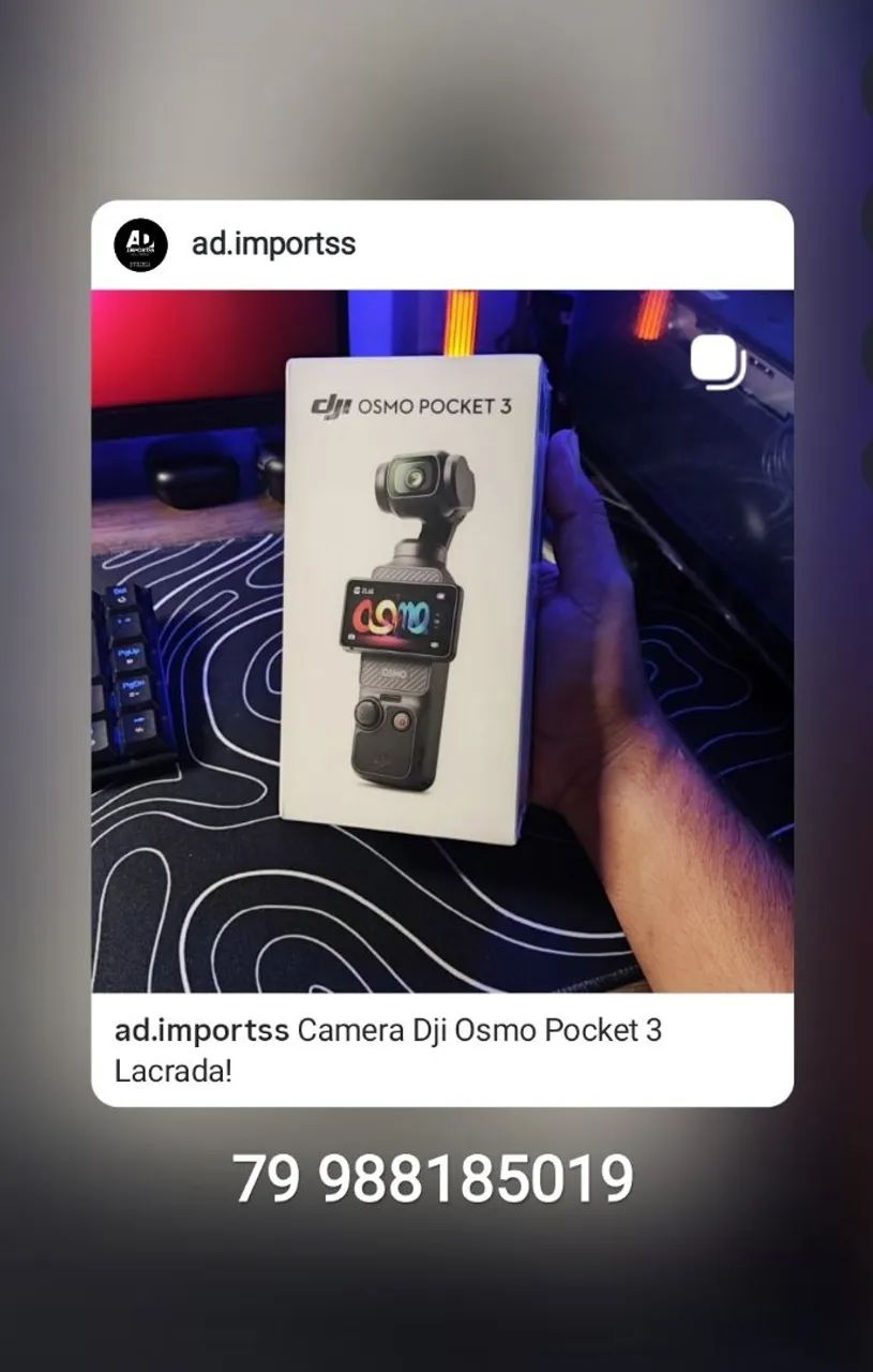 Câmera Dji Osmo Picket 3 - Nova Lacrada 