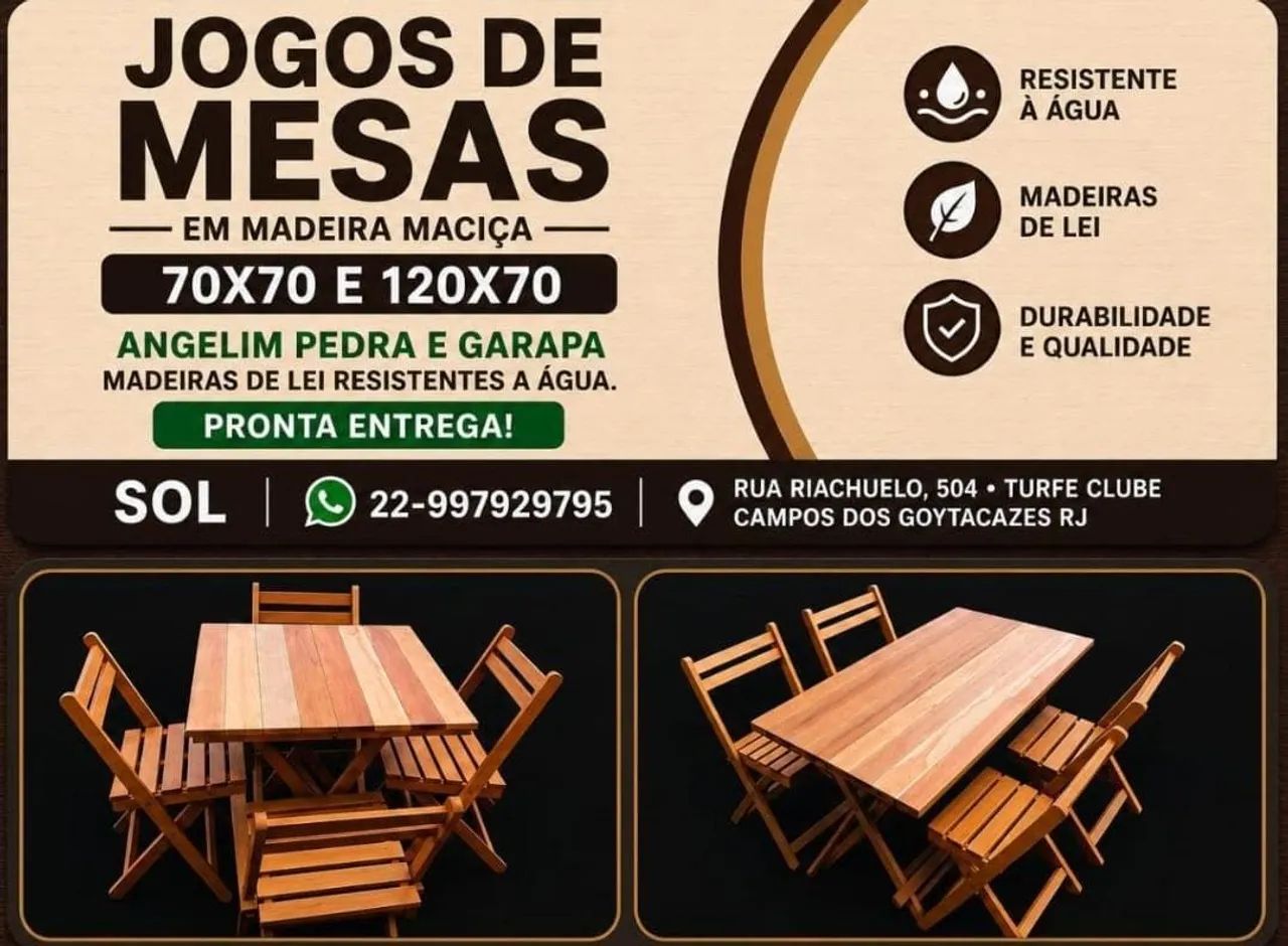MESAS E CADEIRAS ANGELIM PEDRA E GARAPA  - Foto 3