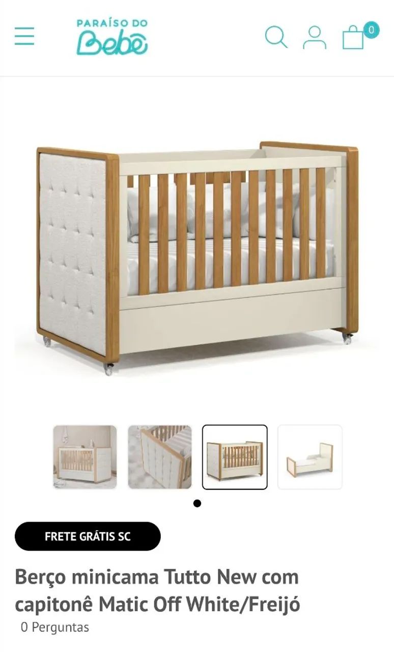 Berço com Mini cama ( NOVO NA CAIXA) - Foto 3