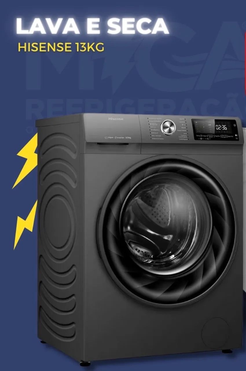 Lava e Seca Hisense 13KG WD5Q Nova Lacrada Nota e Garantia!! - Foto 4
