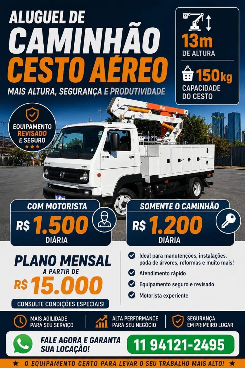 ? Aluguel de Caminhão Cesto Aéreo - 13 metros - Foto 2