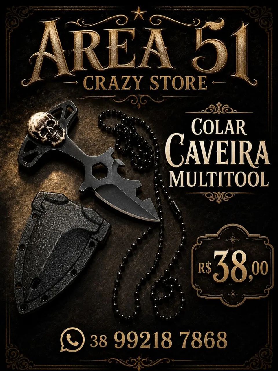 Colar caveira Multiuso  - Foto 2