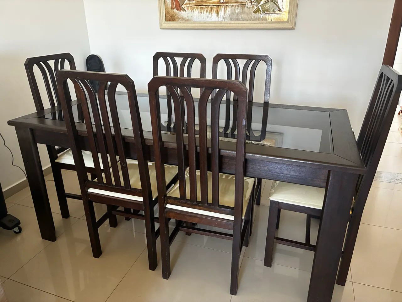 Mesa madeira maciça com 6 cadeiras - Foto 4