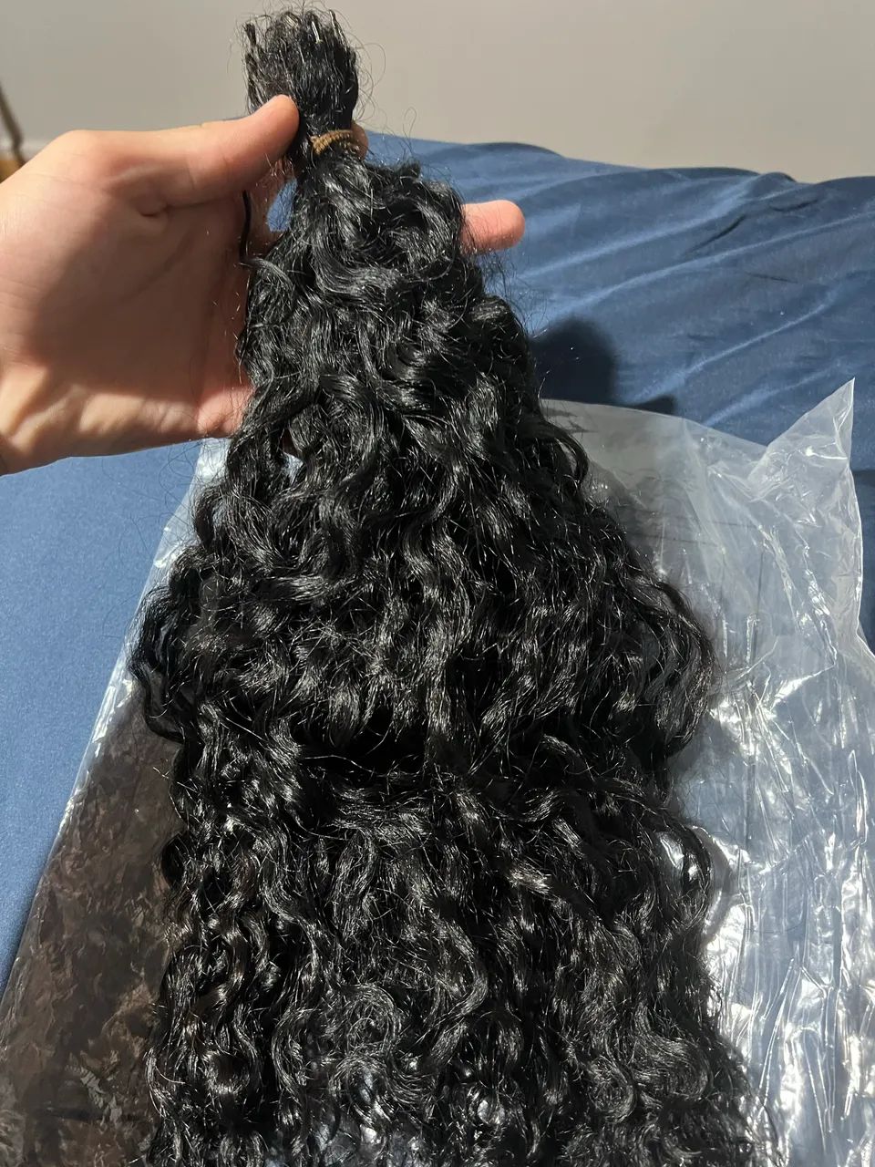 Cabelo humano ondulado (preto)