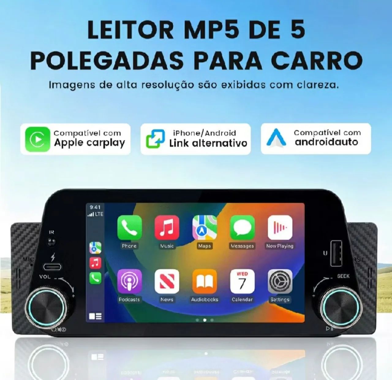 Rádio MP5 bluetooth Carplay & Android auto - Foto 4