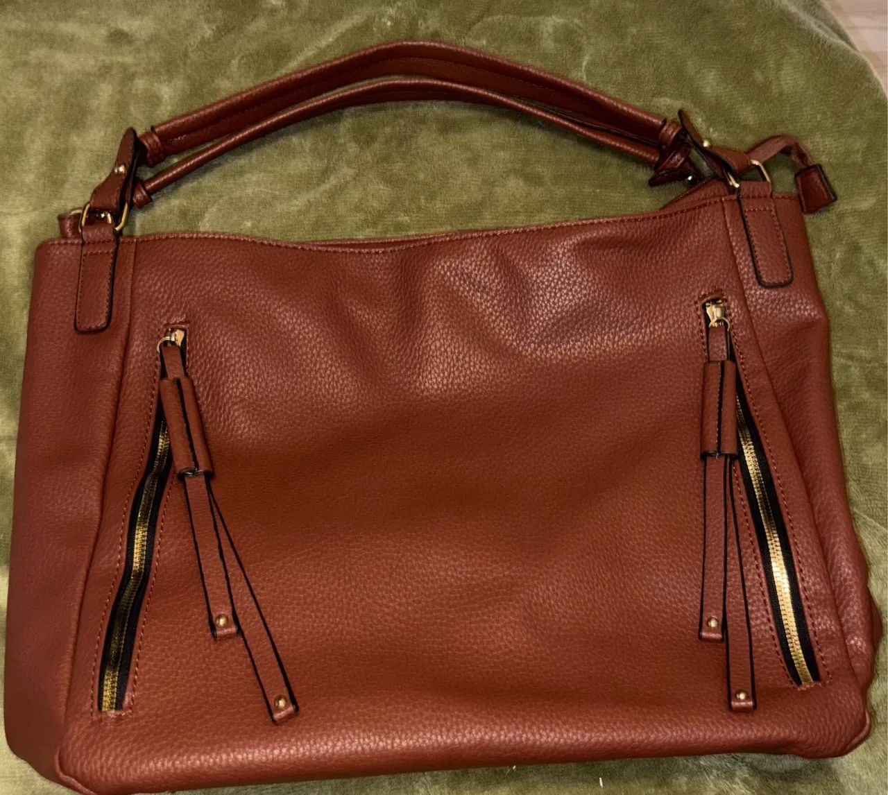 Bolsa de couro marrom, grande, nova, da Renner