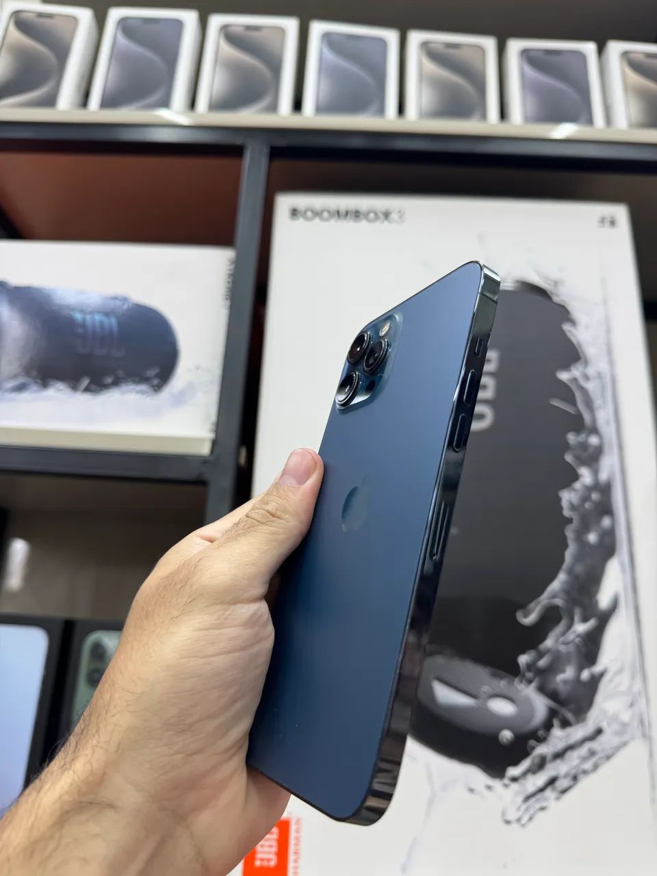 IPHONE 12 PRO MAX 128GB AZUL SEMI NOVO PROMOÇÃO FEIRAO - Celulares