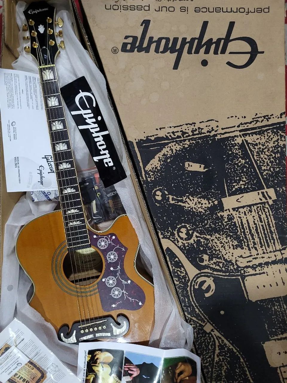 Epiphone EJ200 Solid top gold vintage natural CE - Foto 2