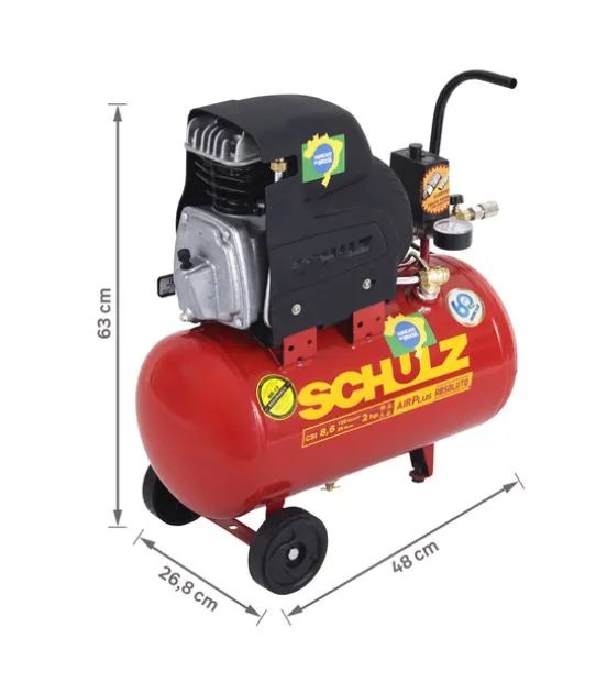 Compressor Shullz 2hp/25 litros+kit+tornador Rota. - Foto 3