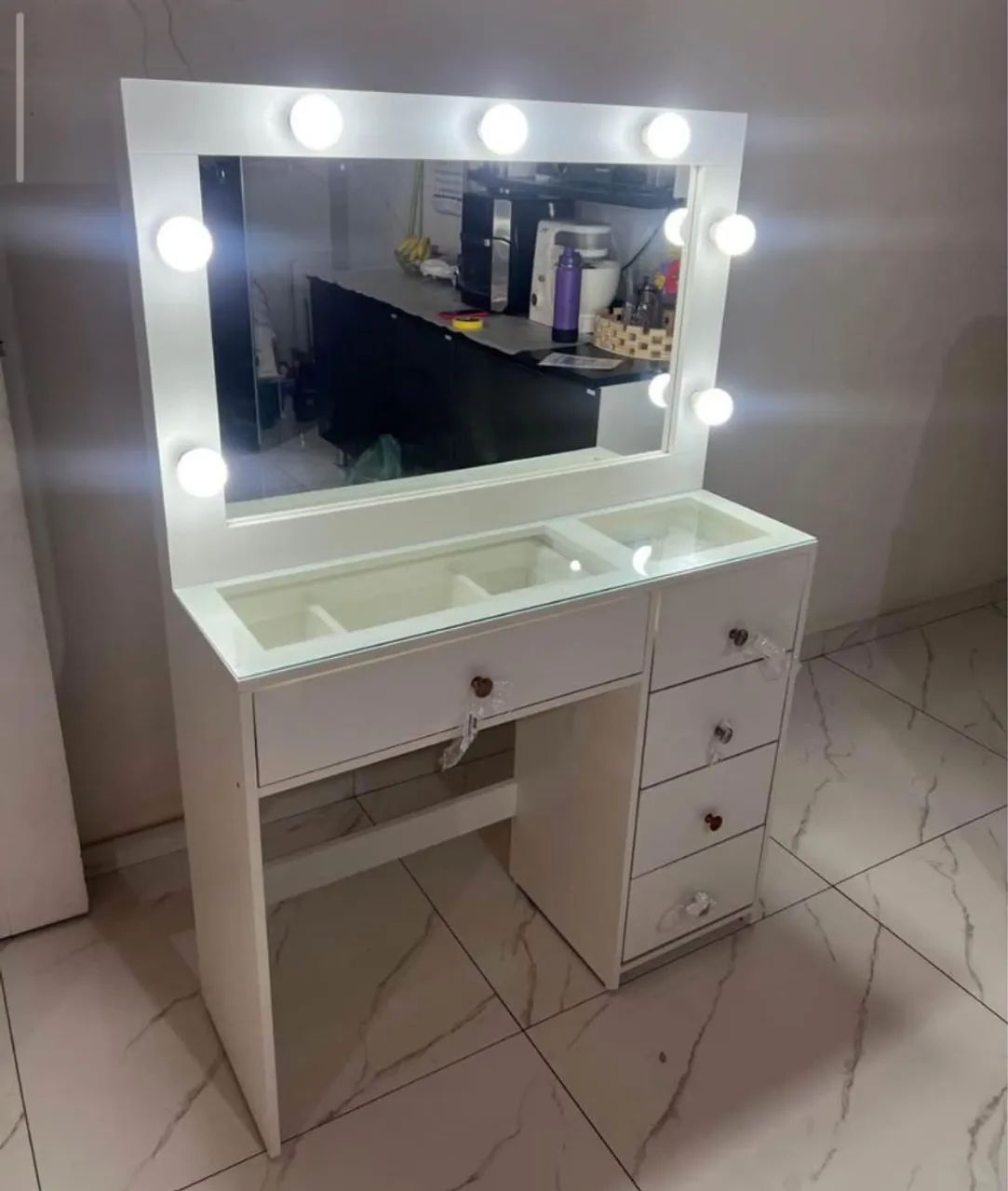 Penteadeira camarim luxo grande 5 gavetas  - Foto 3