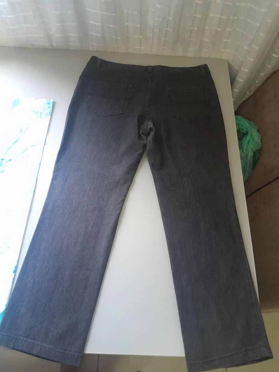Calça Jeans Preta,Cintura baixa e reta  n°-46  - Foto 3