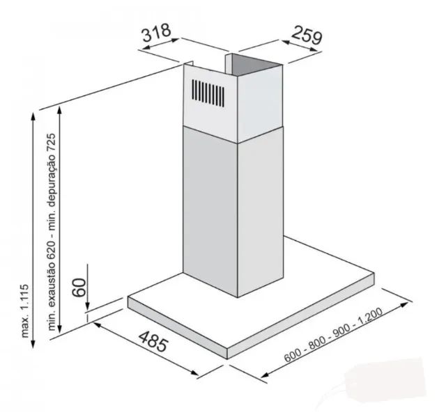 Coifa Milano de Parede 60 cm em Inox Elettromec - Foto 2