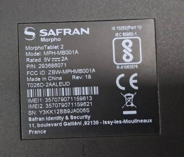 Tablet Safran Morpho Tablet 2 (Idemia)   - Foto 5
