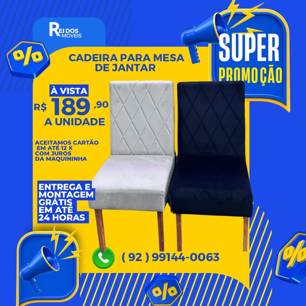 Cadeira para mesa de jantar com pés de madeira 