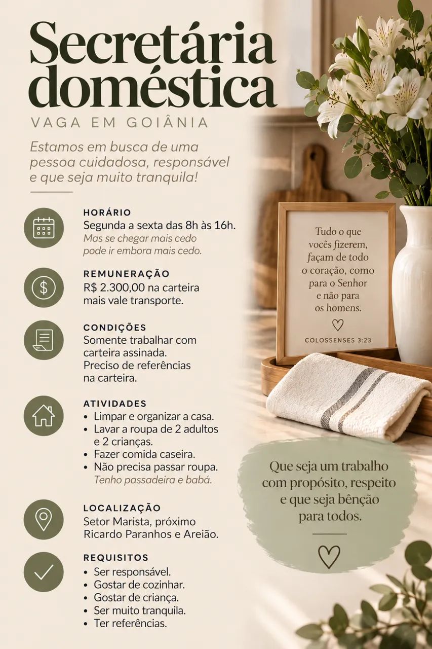 Trabalho Secretaria do Lar