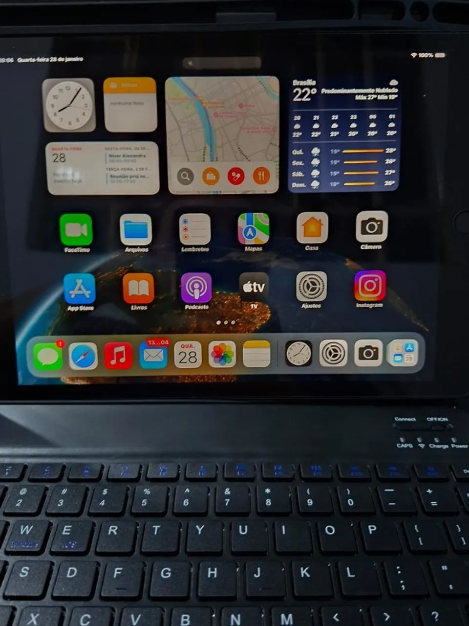 IPAD 9 Cinza Espacial + Case + Mouse + Teclado + Carregador - Foto 4