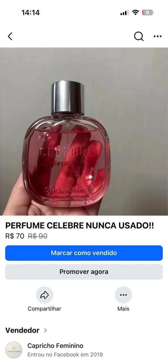 Perfume celebre NOVO