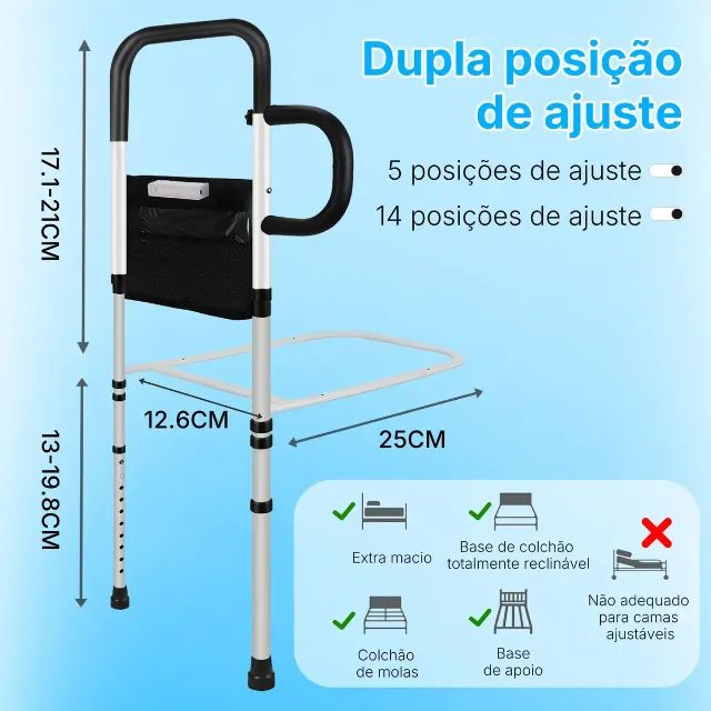 Grade De Cama Proteção E Reforçada Com Indicado Para Idosos - Foto 3