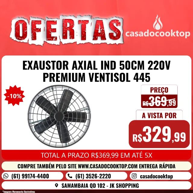 EXAUSTOR AXIAL IND 50CM 220V PREMIUM VENTISOL 445