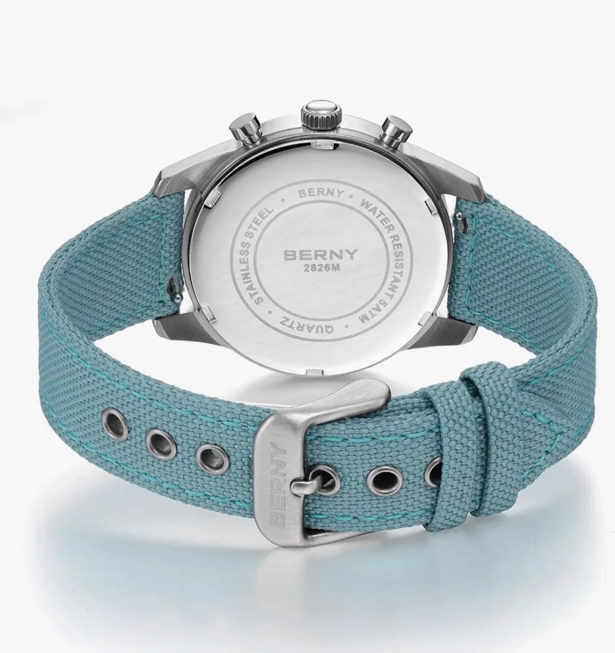 Relógio Berny Cronógrafo azul 37mm - Foto 2