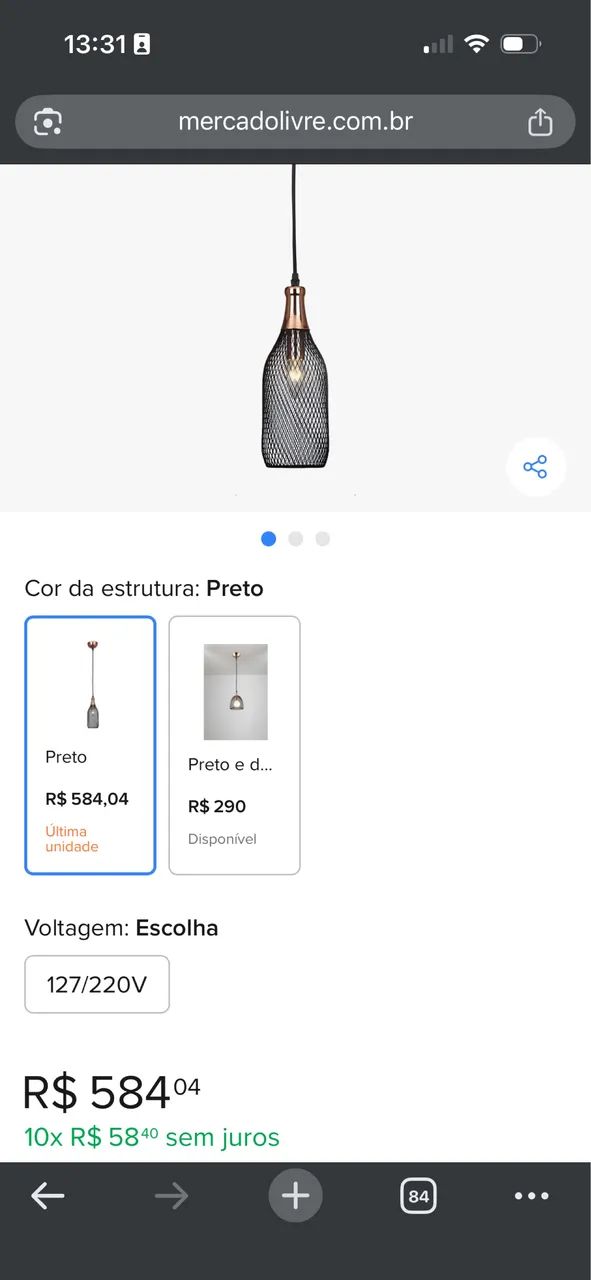 Pendente preto e dourado - Foto 2