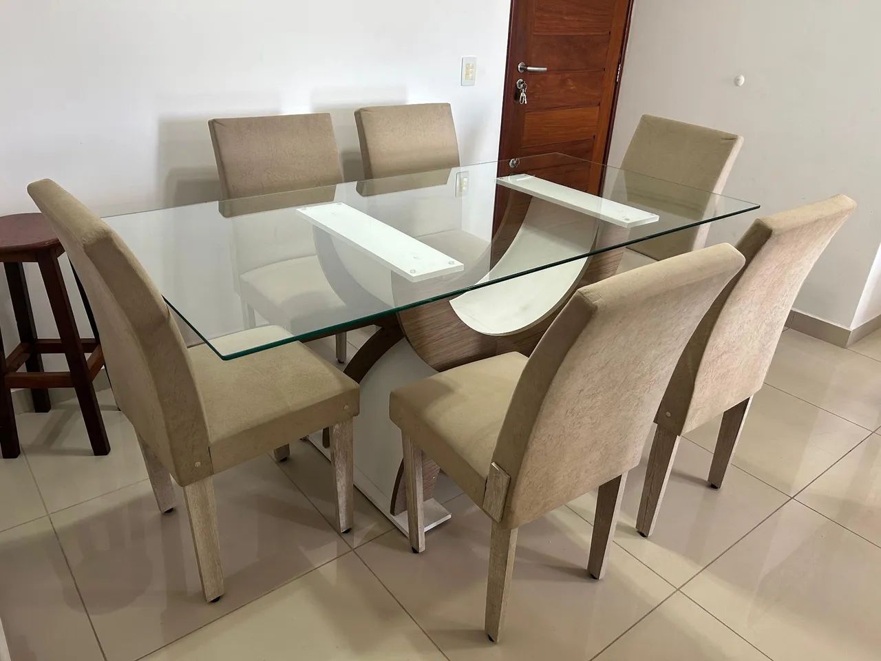 Mesa de vidro completa de vidro de 6 lugares - Foto 5
