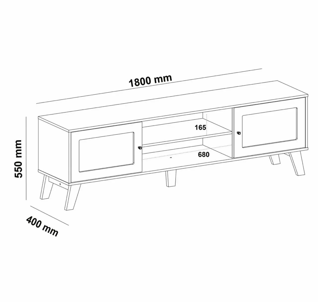 Rack Retrô para TV até 75 Polegadas MDF 180cm 2 Portas  - Foto 3