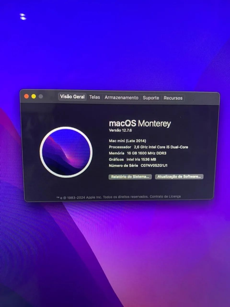 MAC MINI - LATE 2014 - 16GB RAM - 256 SSD - MAC OS MONTEREY
