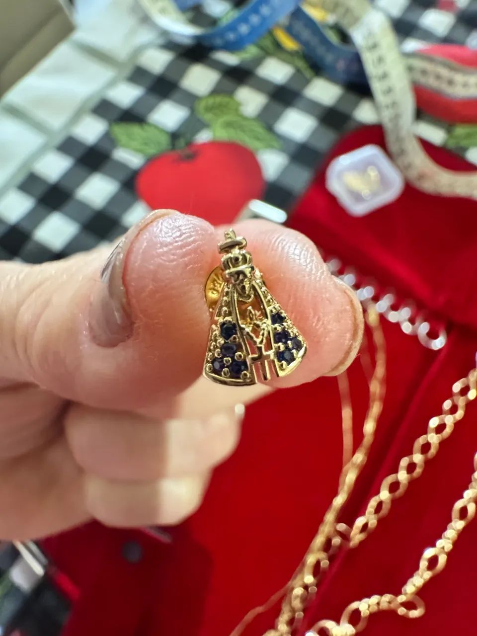 PROMOÇÃO Lindo brinco de Nossa Senhora em ouro  - Foto 3