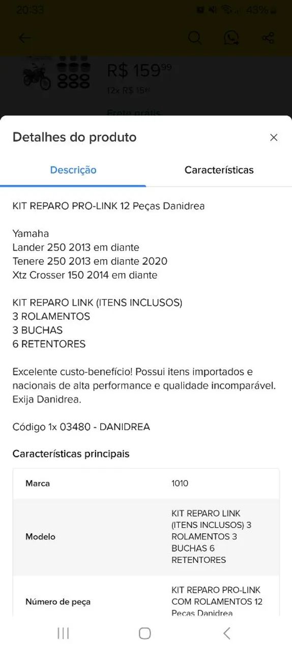 Kit pro link Lander e Tenere  - Foto 4