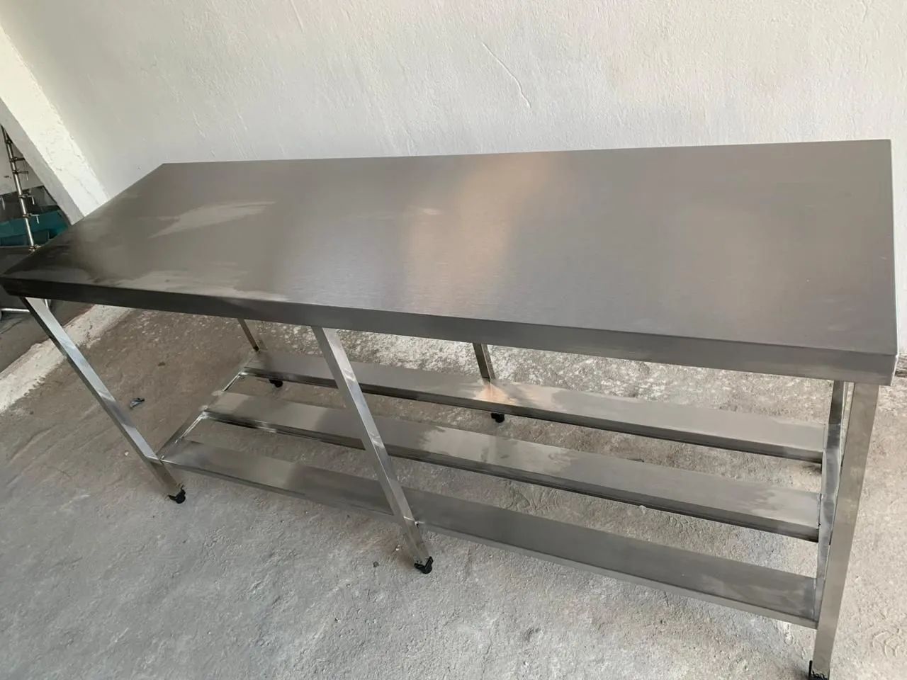 Bancada de inox 1.87×60 pronta entrega diretamente da fábrica 