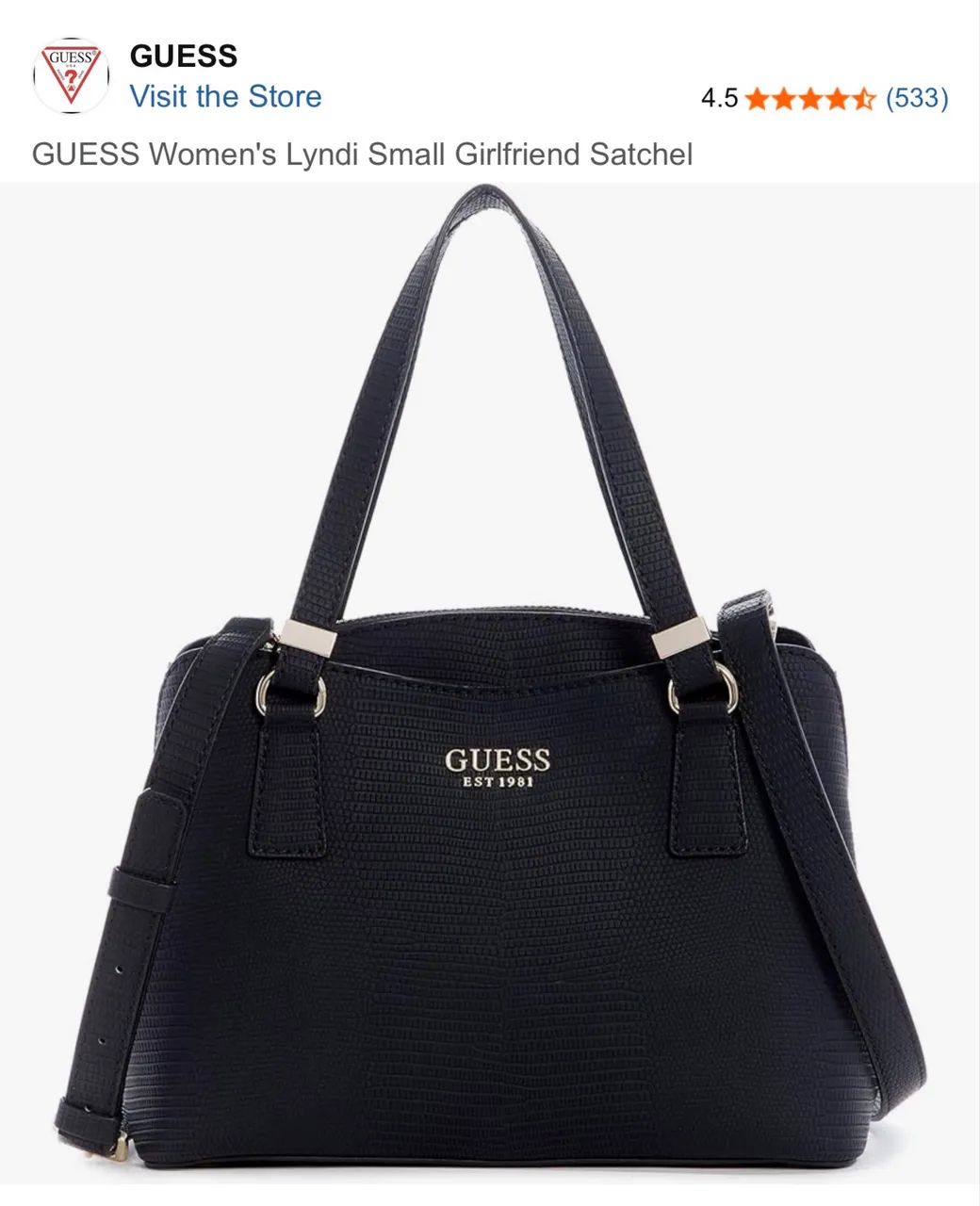 Bolsa Guess Original Lyndi Satchel Preta - Nova Com Etiqueta - Foto 3