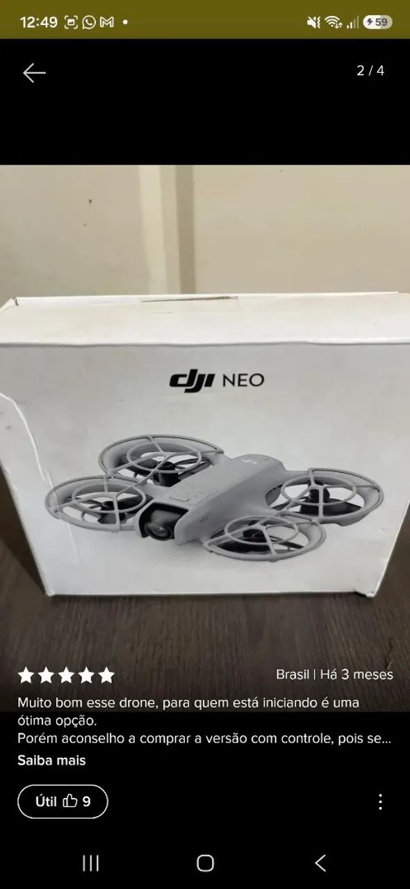 Drone DJI neo ultraleve.  Filma em 4k  - Foto 4