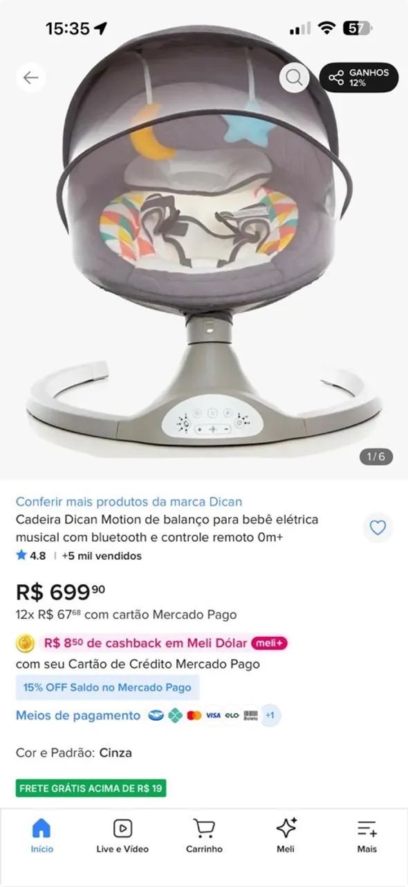 Cadeira Dican Motion de Balanço - Foto 4