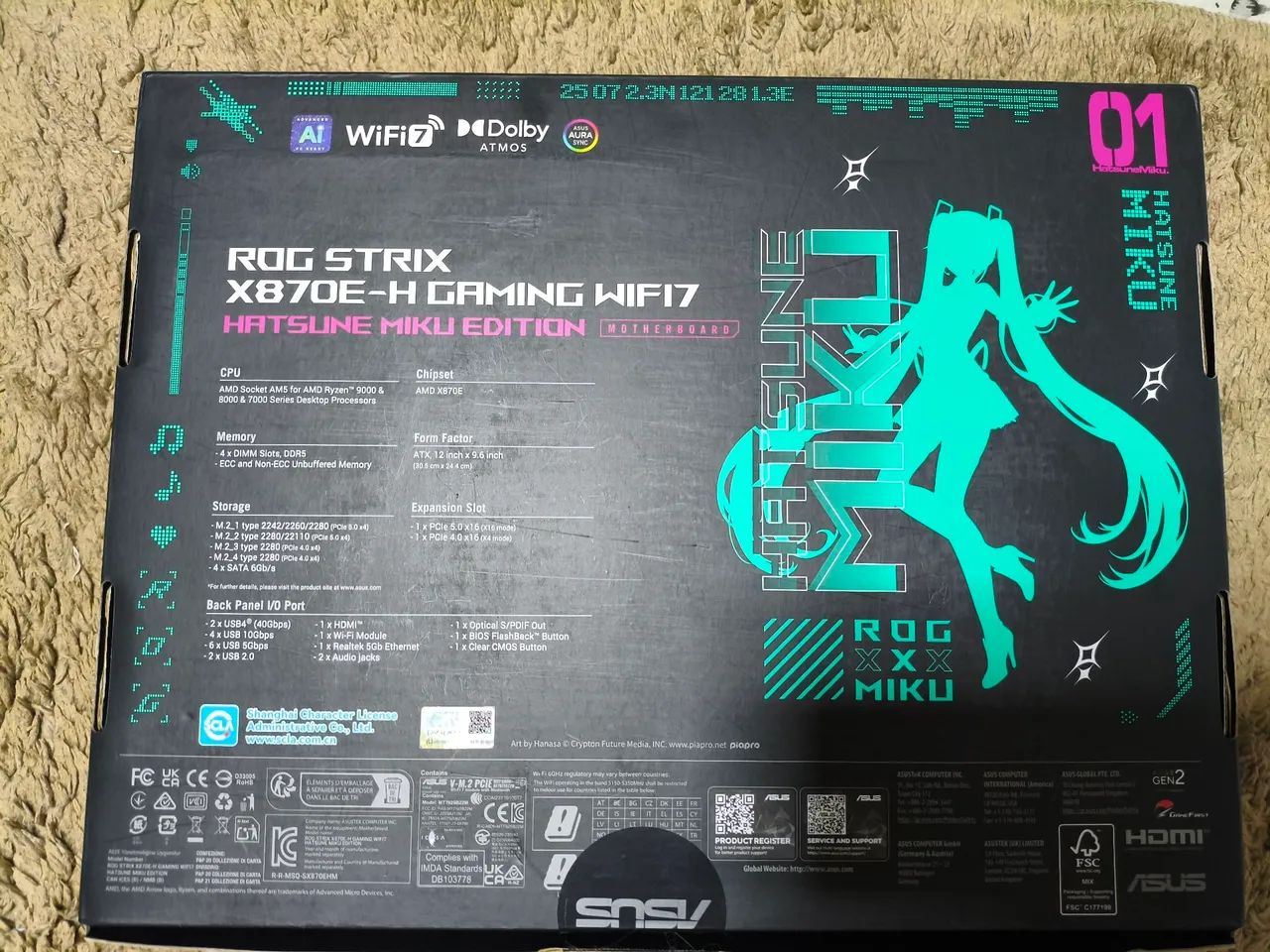  PLACA MÃE ASUS AMS ROG STRIX X870E-H HATSUNE - Foto 3