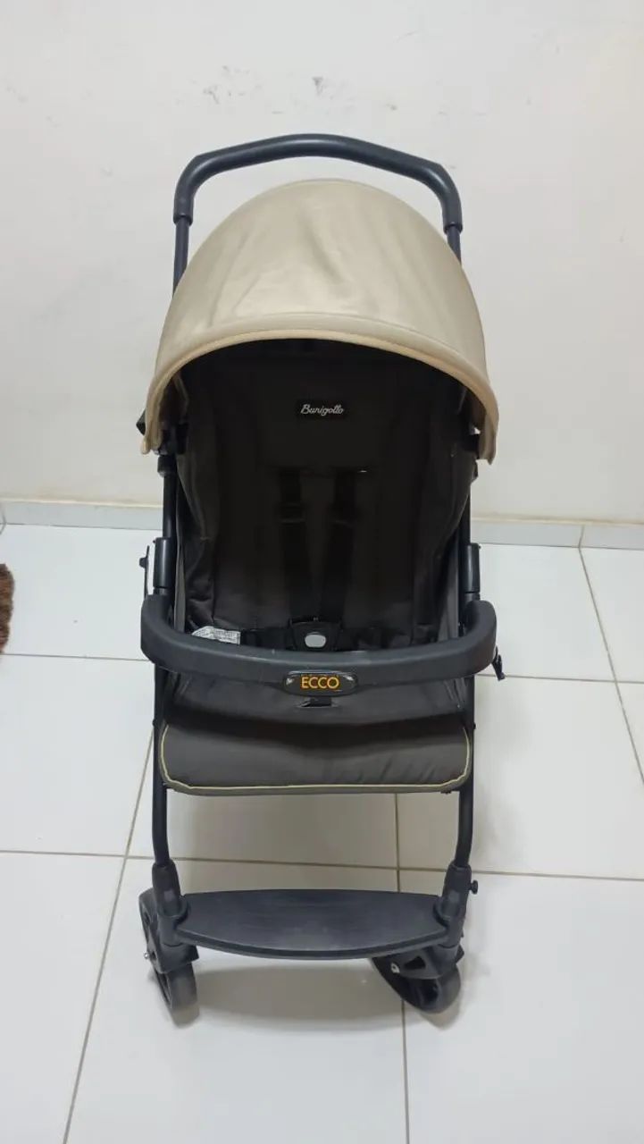Carrinho de Bebê Burigotto Ecco Preto/cinza - Foto 3