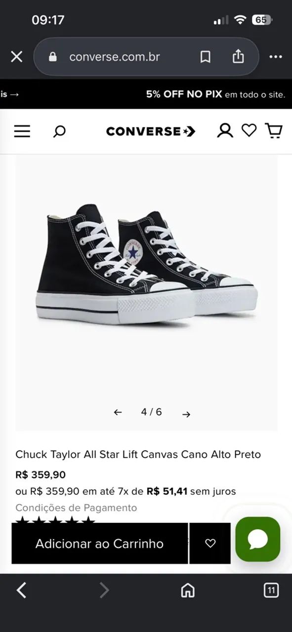 All star preto plataforma  - Foto 3