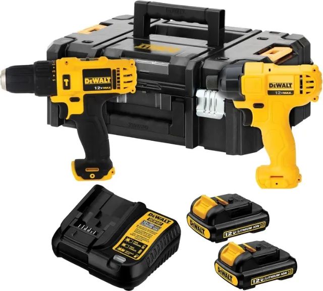 Kit Parafusadeira e Furadeira 12v + Parafusadeira de Impacto 12v Dewalt