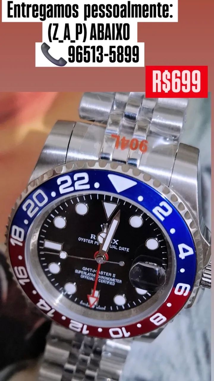 Relógio ROLEX AUTOMÁTICO GMT MASTER II PEPSI - Foto 3