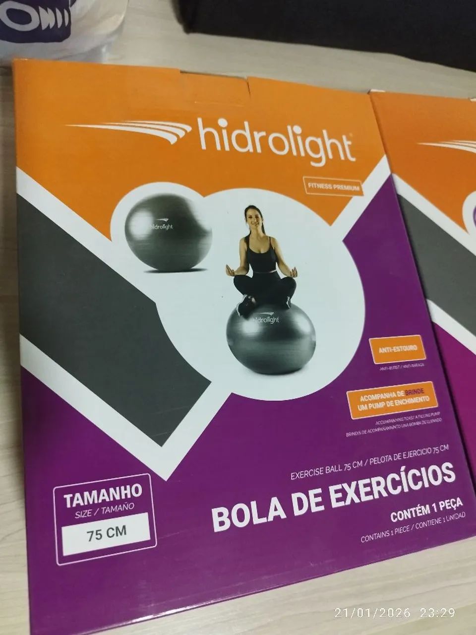 Bola para pilates com diversos tamanhos, 55, 65 e 75cm