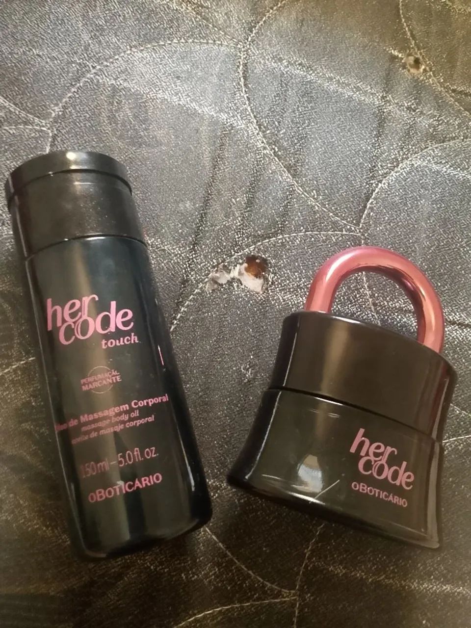 Hercode boticário perfume e óleo de massagem 