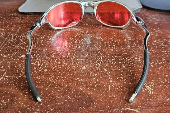 Óculos Escuros Prateado com Lente Laranja Âmbar - Foto 2