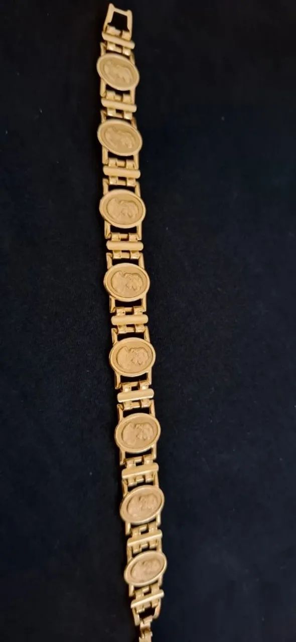 Pulseira Banhada a Ouro Camafeu.